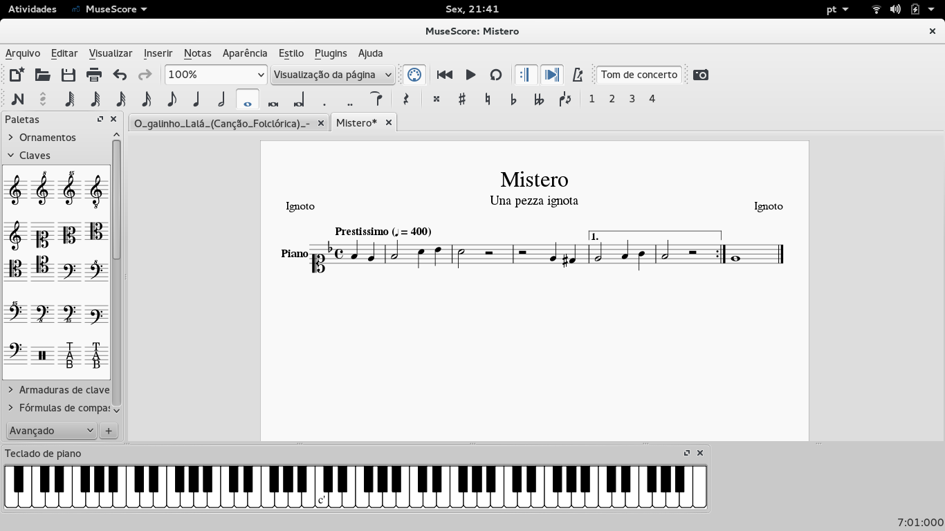 Ear transcripition of a piece I once heard.